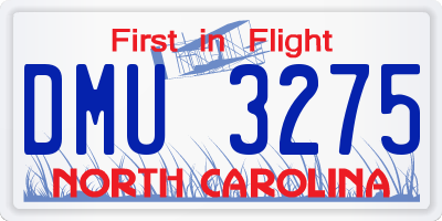 NC license plate DMU3275