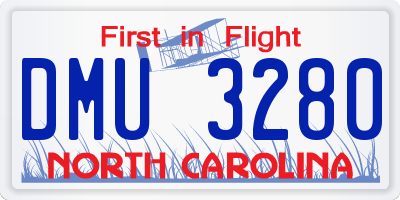 NC license plate DMU3280