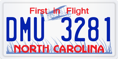 NC license plate DMU3281