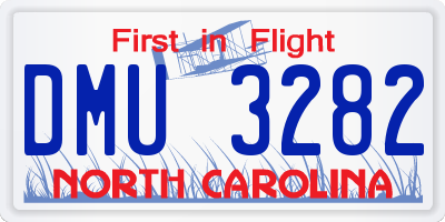 NC license plate DMU3282