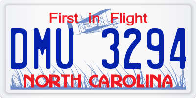 NC license plate DMU3294