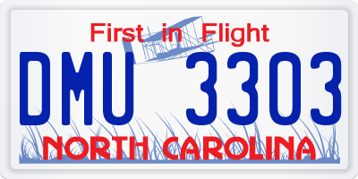 NC license plate DMU3303