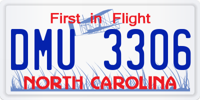 NC license plate DMU3306