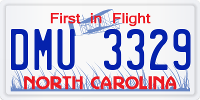 NC license plate DMU3329