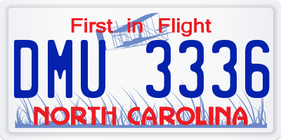 NC license plate DMU3336