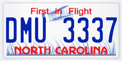 NC license plate DMU3337