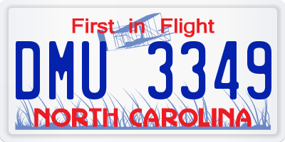 NC license plate DMU3349