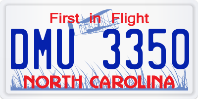 NC license plate DMU3350