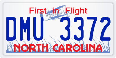 NC license plate DMU3372