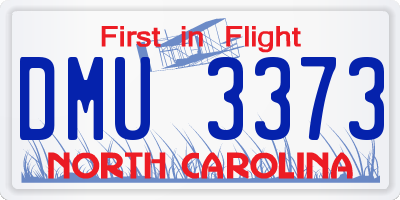 NC license plate DMU3373