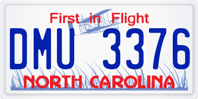NC license plate DMU3376