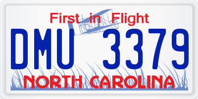 NC license plate DMU3379