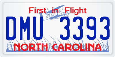 NC license plate DMU3393