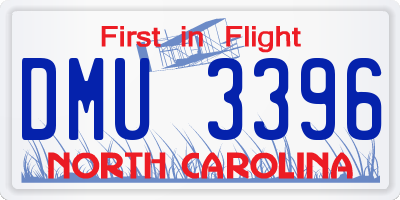 NC license plate DMU3396