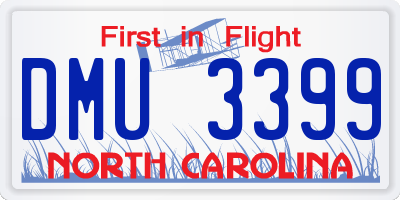 NC license plate DMU3399