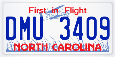 NC license plate DMU3409