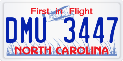 NC license plate DMU3447