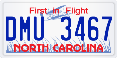 NC license plate DMU3467