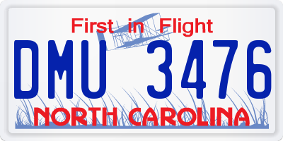 NC license plate DMU3476