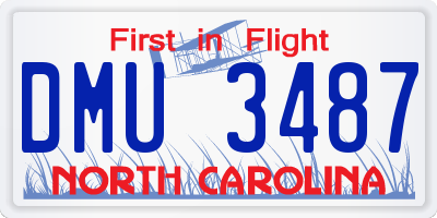 NC license plate DMU3487