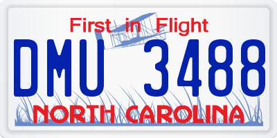 NC license plate DMU3488