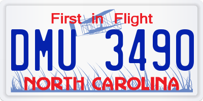 NC license plate DMU3490