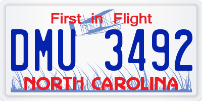NC license plate DMU3492
