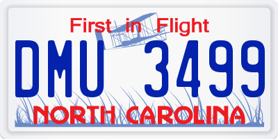 NC license plate DMU3499