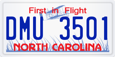 NC license plate DMU3501