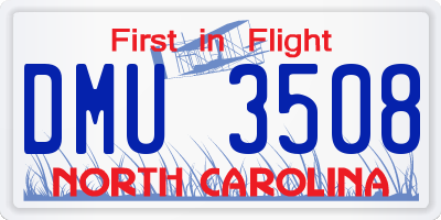 NC license plate DMU3508