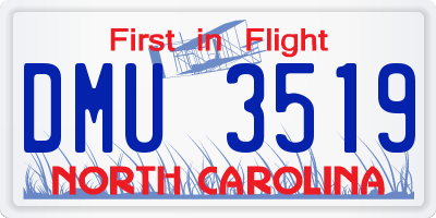 NC license plate DMU3519