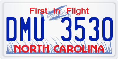 NC license plate DMU3530