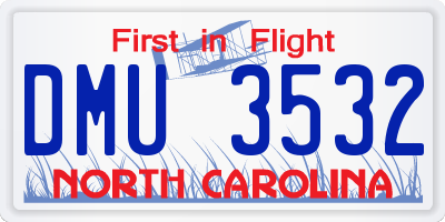 NC license plate DMU3532