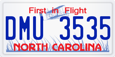 NC license plate DMU3535