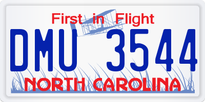 NC license plate DMU3544