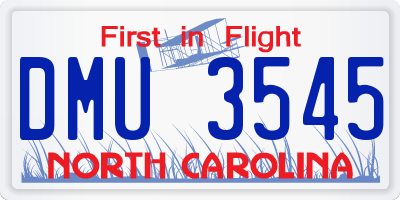 NC license plate DMU3545