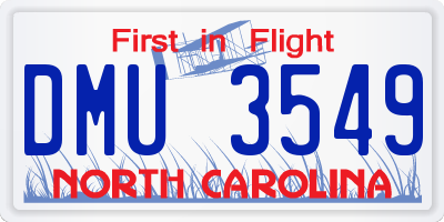 NC license plate DMU3549