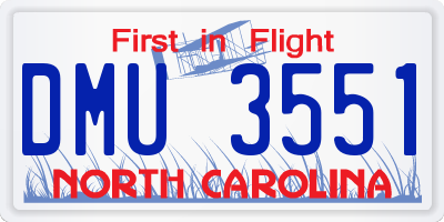 NC license plate DMU3551