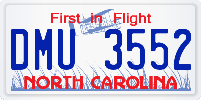 NC license plate DMU3552