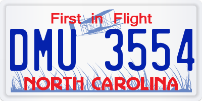 NC license plate DMU3554