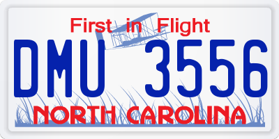 NC license plate DMU3556