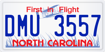 NC license plate DMU3557