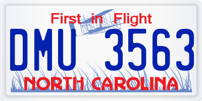 NC license plate DMU3563