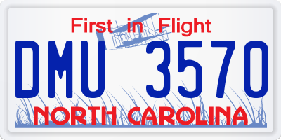 NC license plate DMU3570