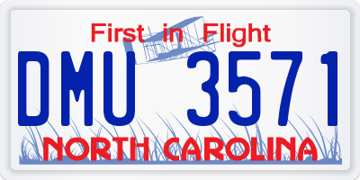 NC license plate DMU3571