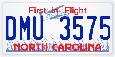NC license plate DMU3575