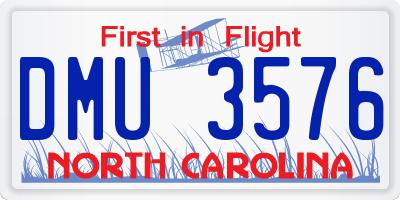 NC license plate DMU3576