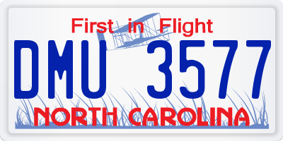 NC license plate DMU3577