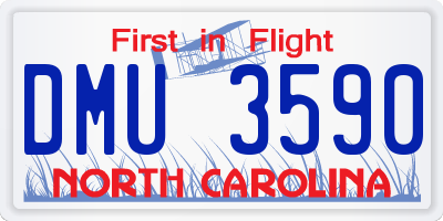 NC license plate DMU3590