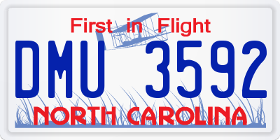 NC license plate DMU3592